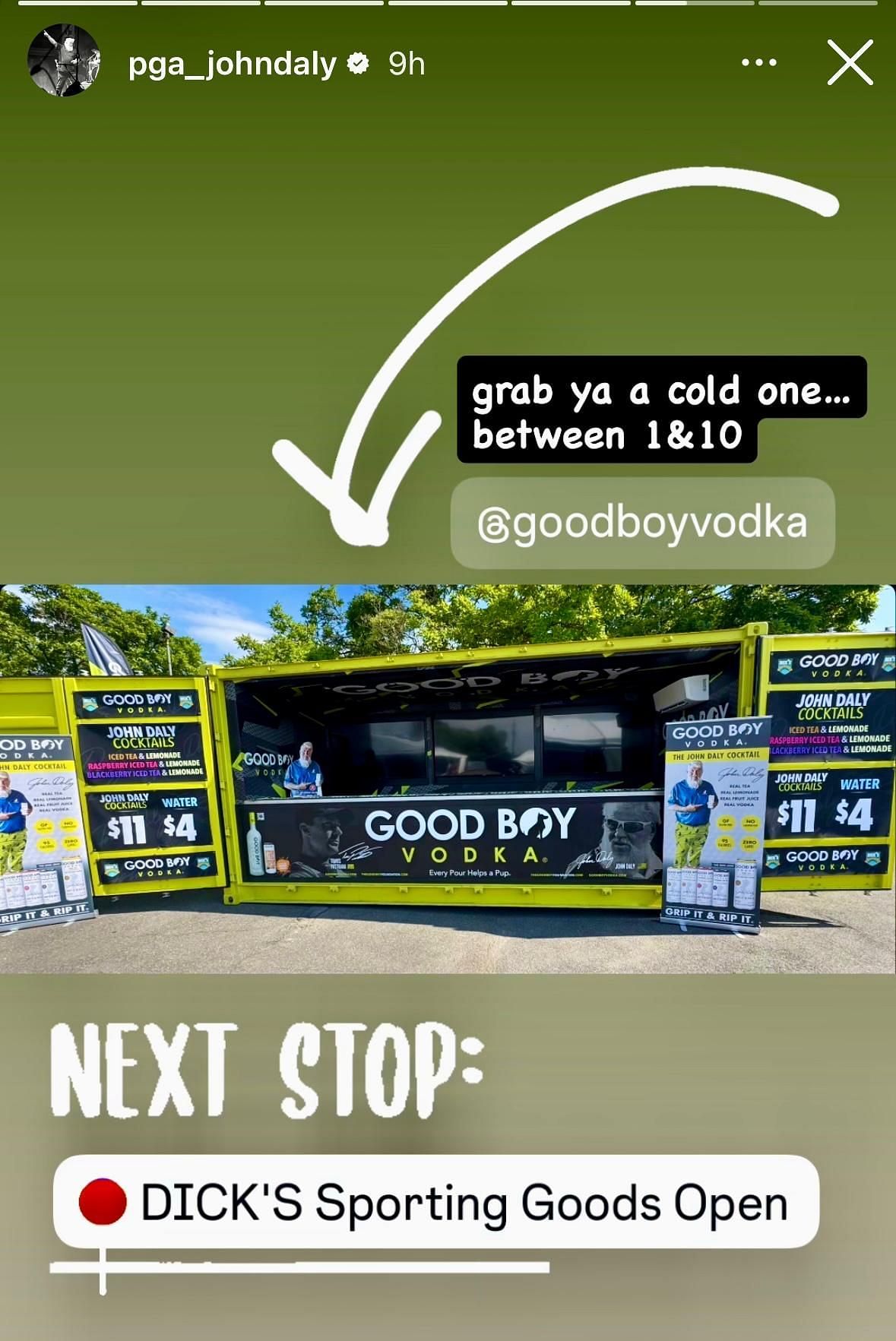 Image via Instagram, John Daly's Instagram story